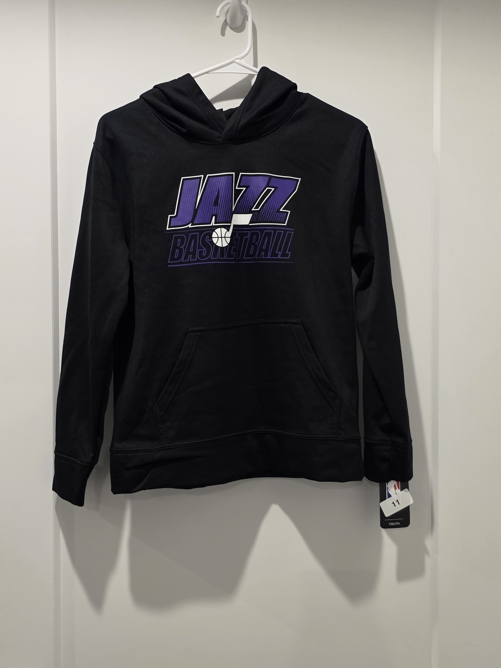 Utah Jazz Black Hoodie with Purple Logo